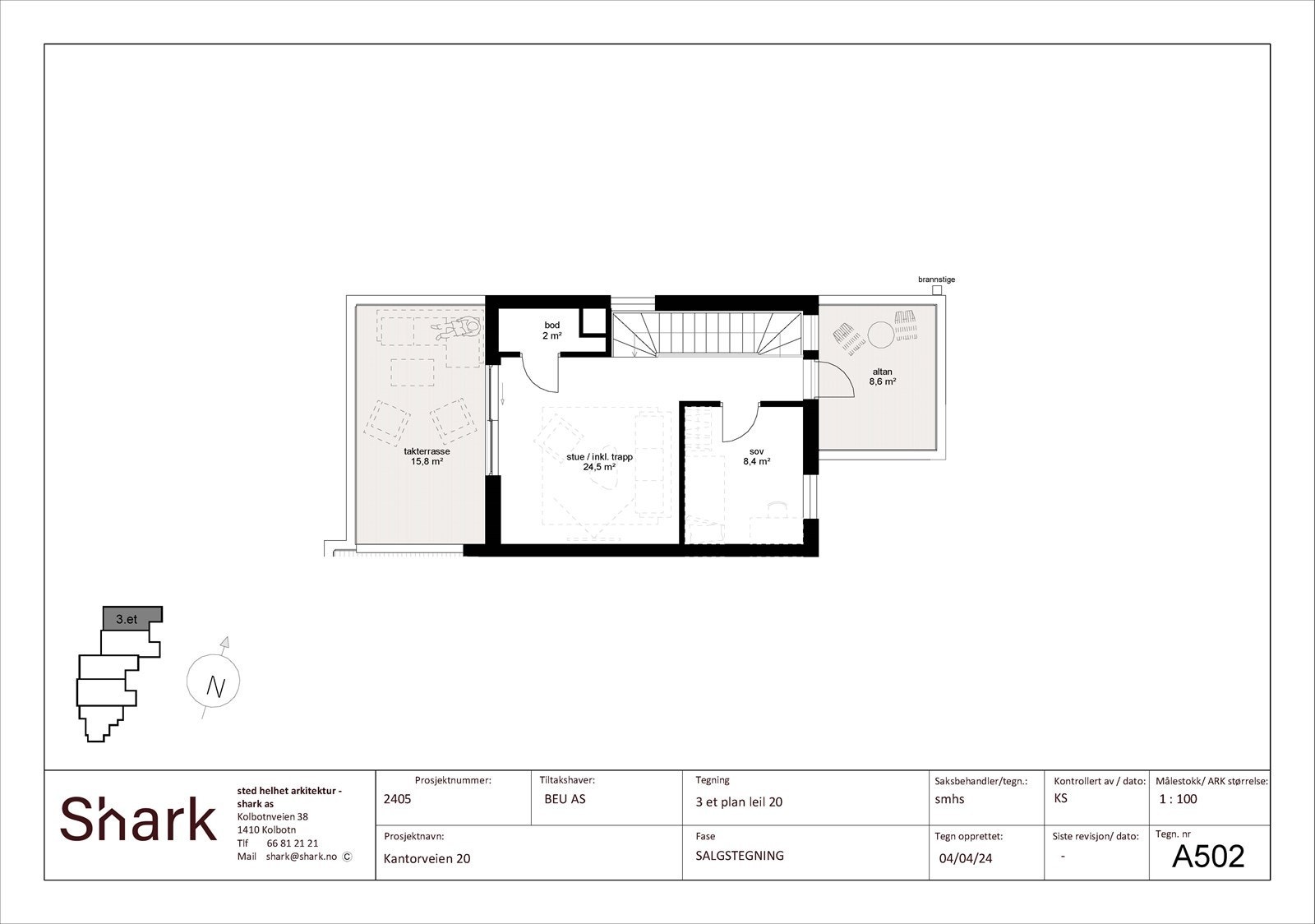Plantegning 3.etasje Galleribilde