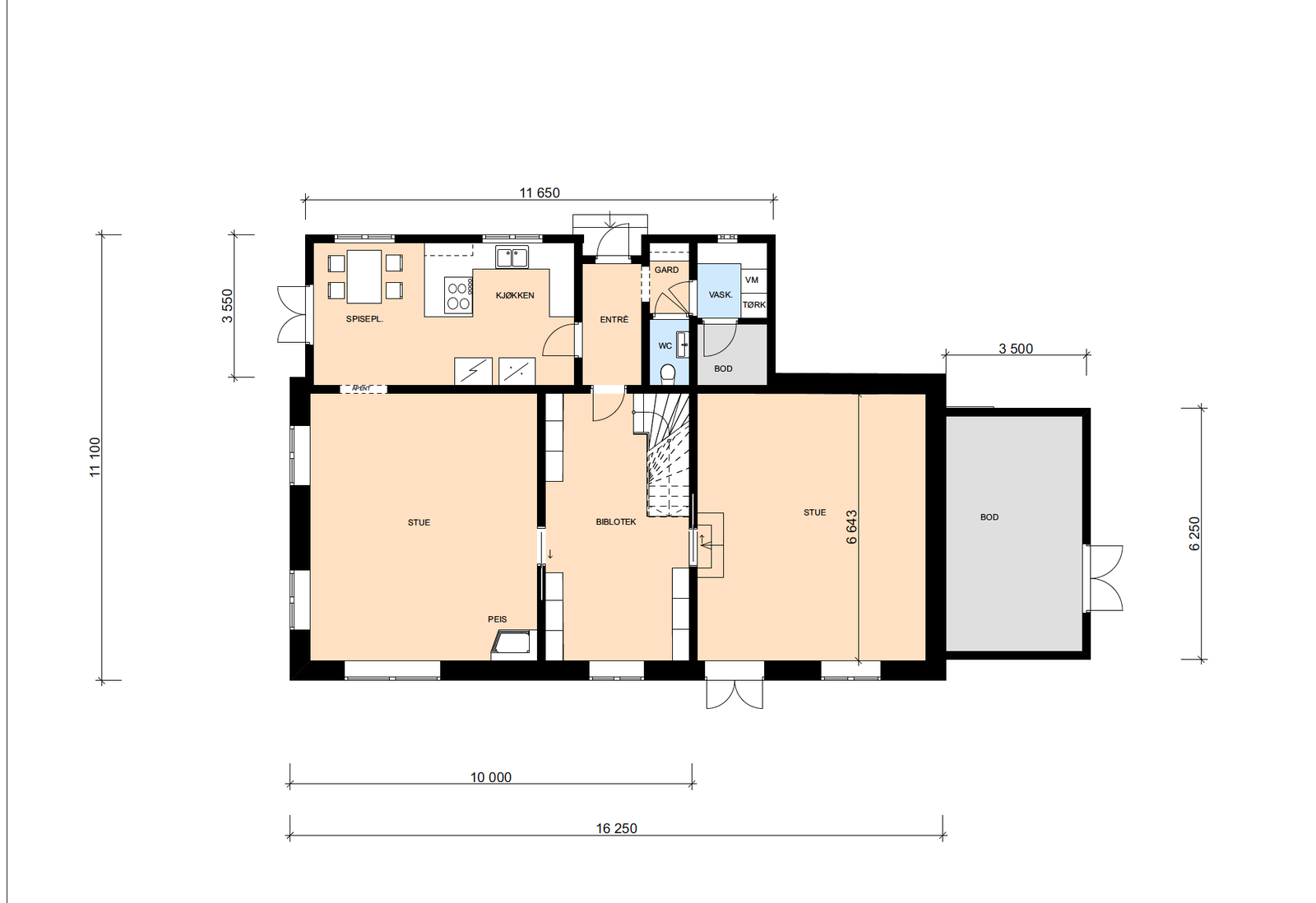 1. etasje plan Galleribilde