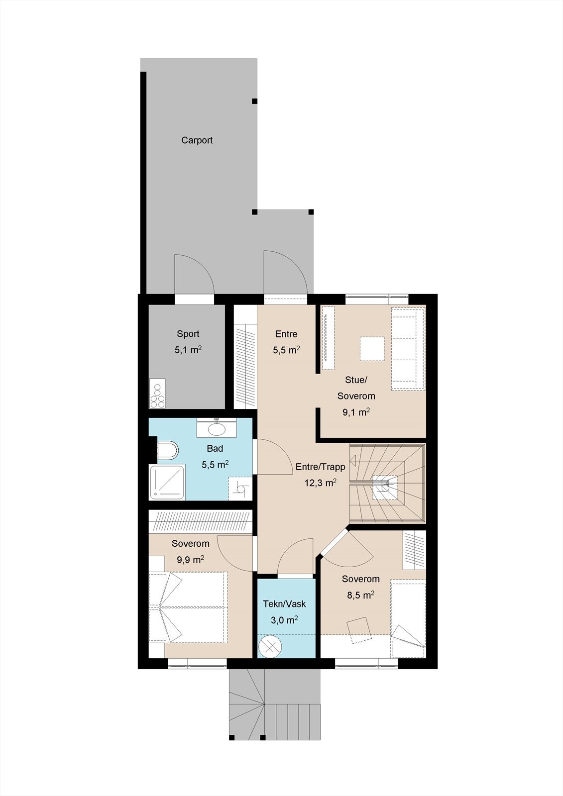 Planskisse 1. etg. Galleribilde