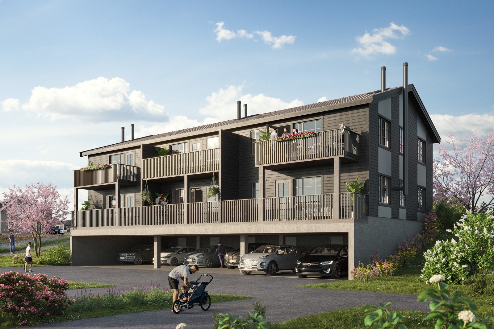 Flotte vestvendte balkonger med gode solforhold Galleribilde