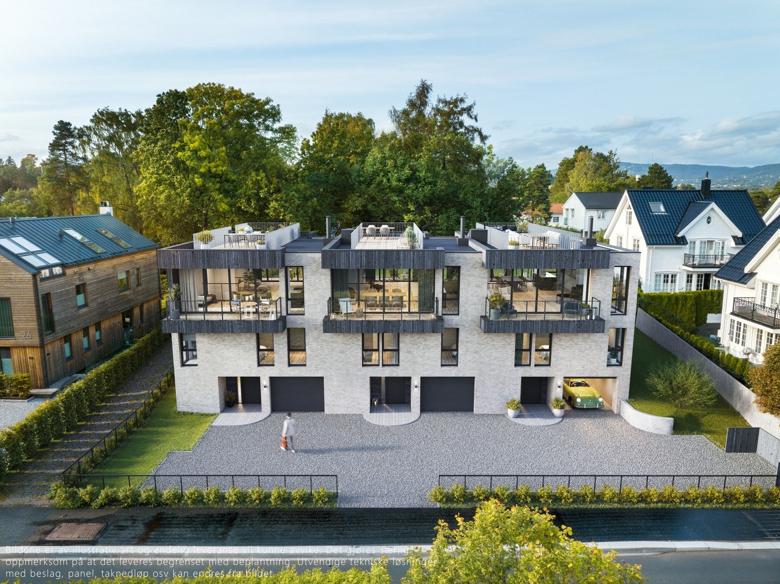 Bildet er av illustrativ art og endelig leveranse vil kunne avvike. Det gjøres oppmerksom på at innkjøringen er flyttet noe mot øst Galleribilde