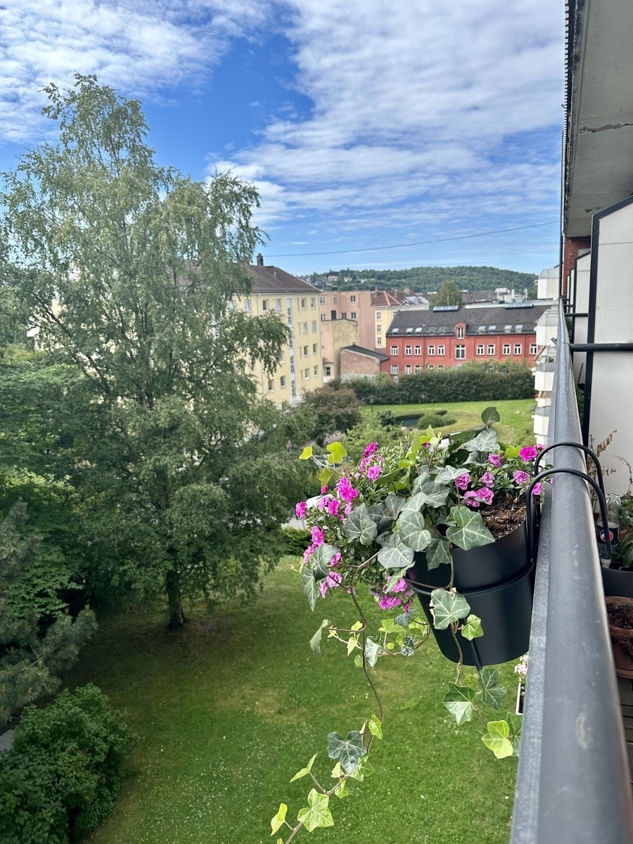 Balkong med utsikt til Vålerenga og Ekebergsletta. Galleribilde