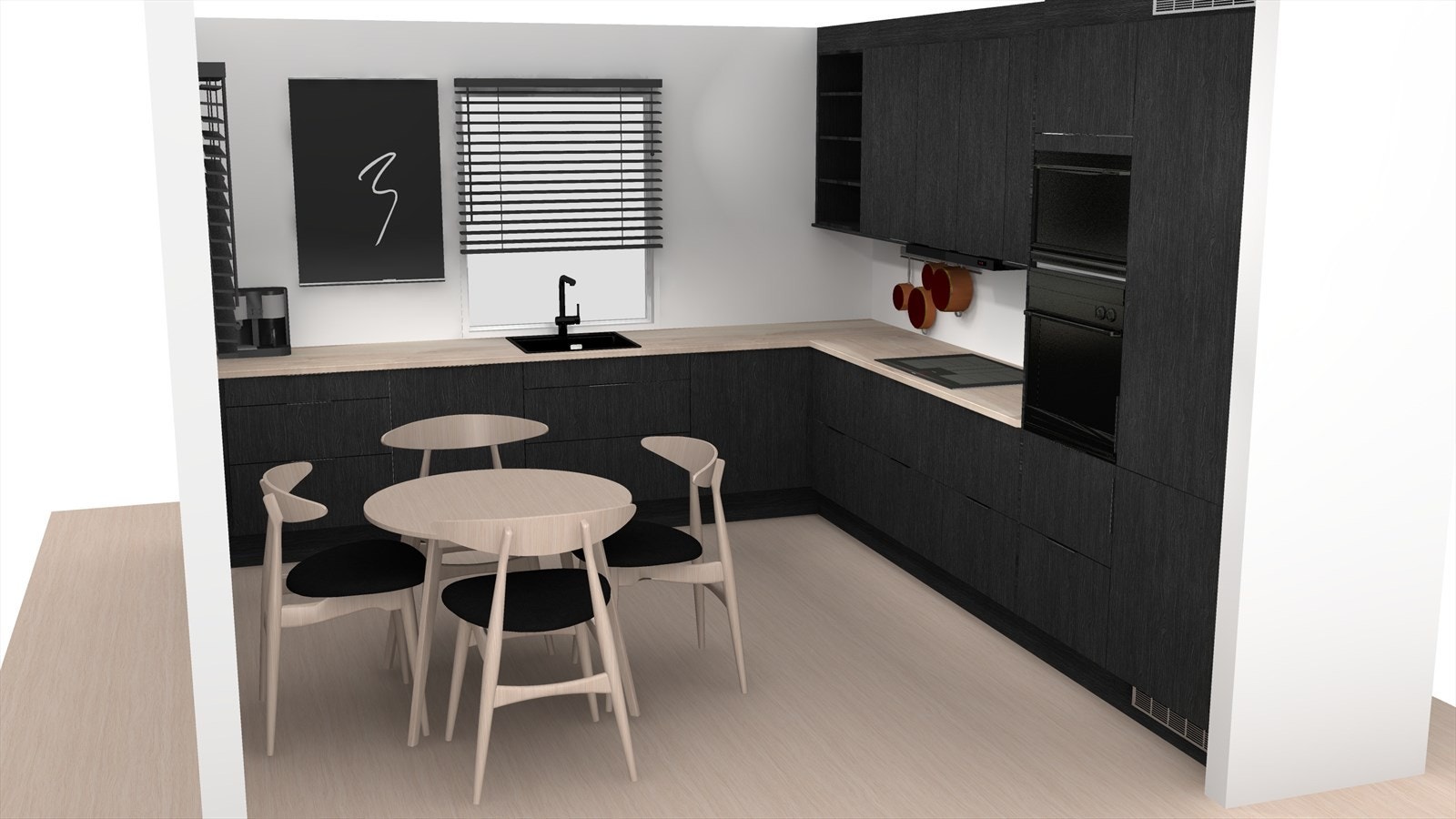 Illustrasjon kjøkken. Galleribilde