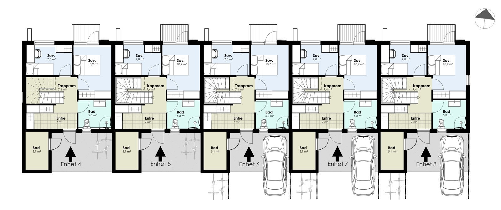 Plantegning 1.etg Nordlig rekke Galleribilde