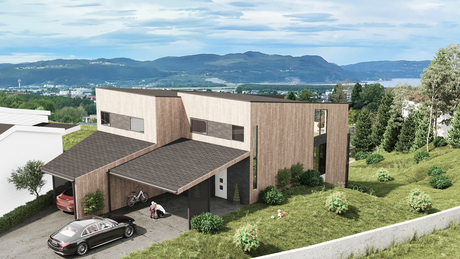 Prosjektert tomannsbolig med gode sol- og utsiktsforhold (Illustrasjonsbilde. Noen avvik vil forekomme) Galleribilde