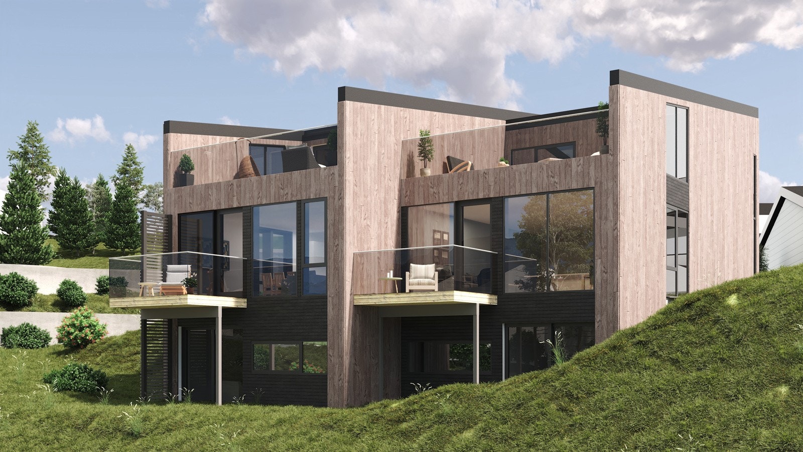 Stor takterrasse mot sørvest Galleribilde