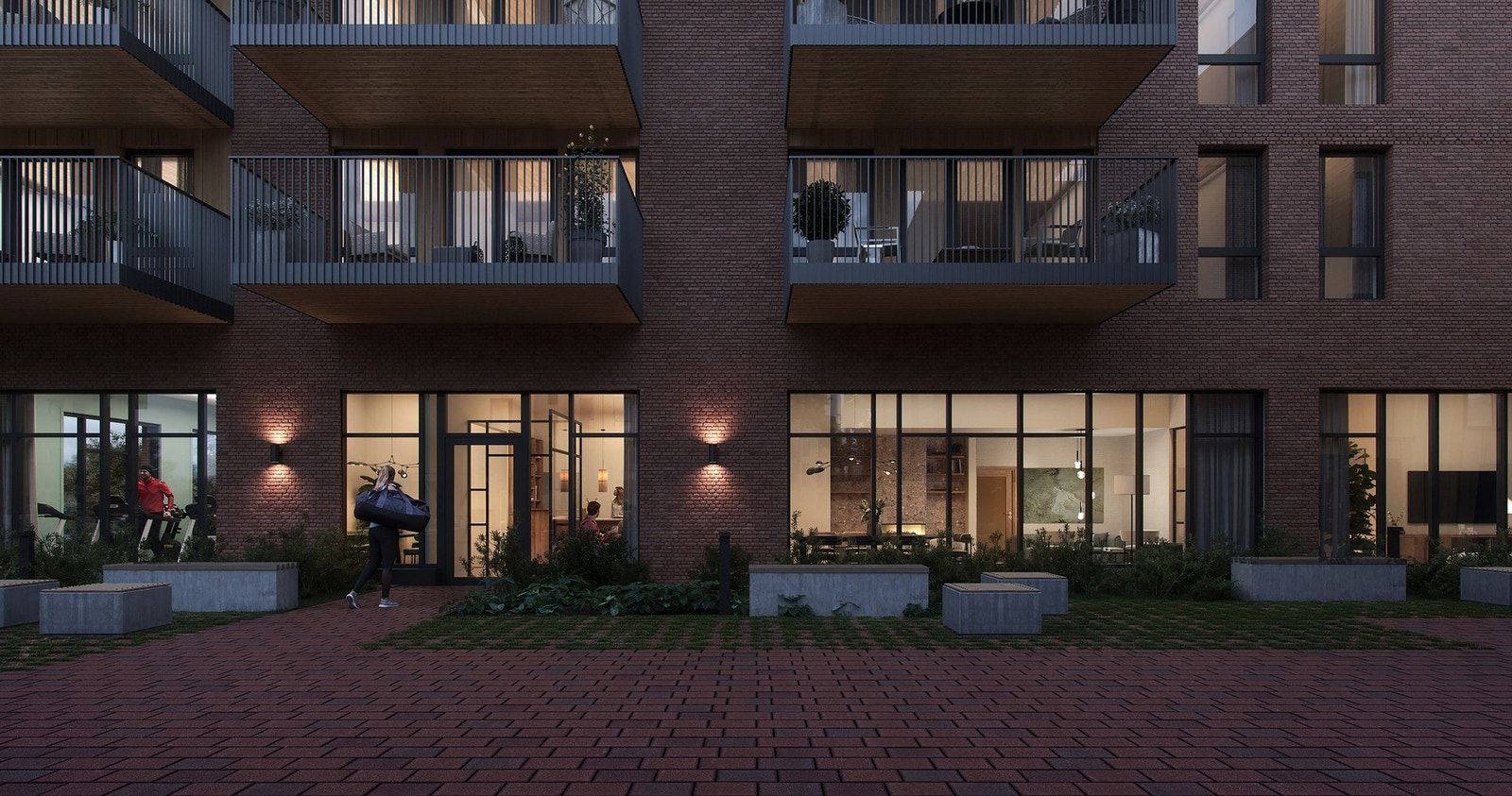 Det ca 400 kvm store serviceområdet ligger i hele 1.etg. i hus 1. Galleribilde