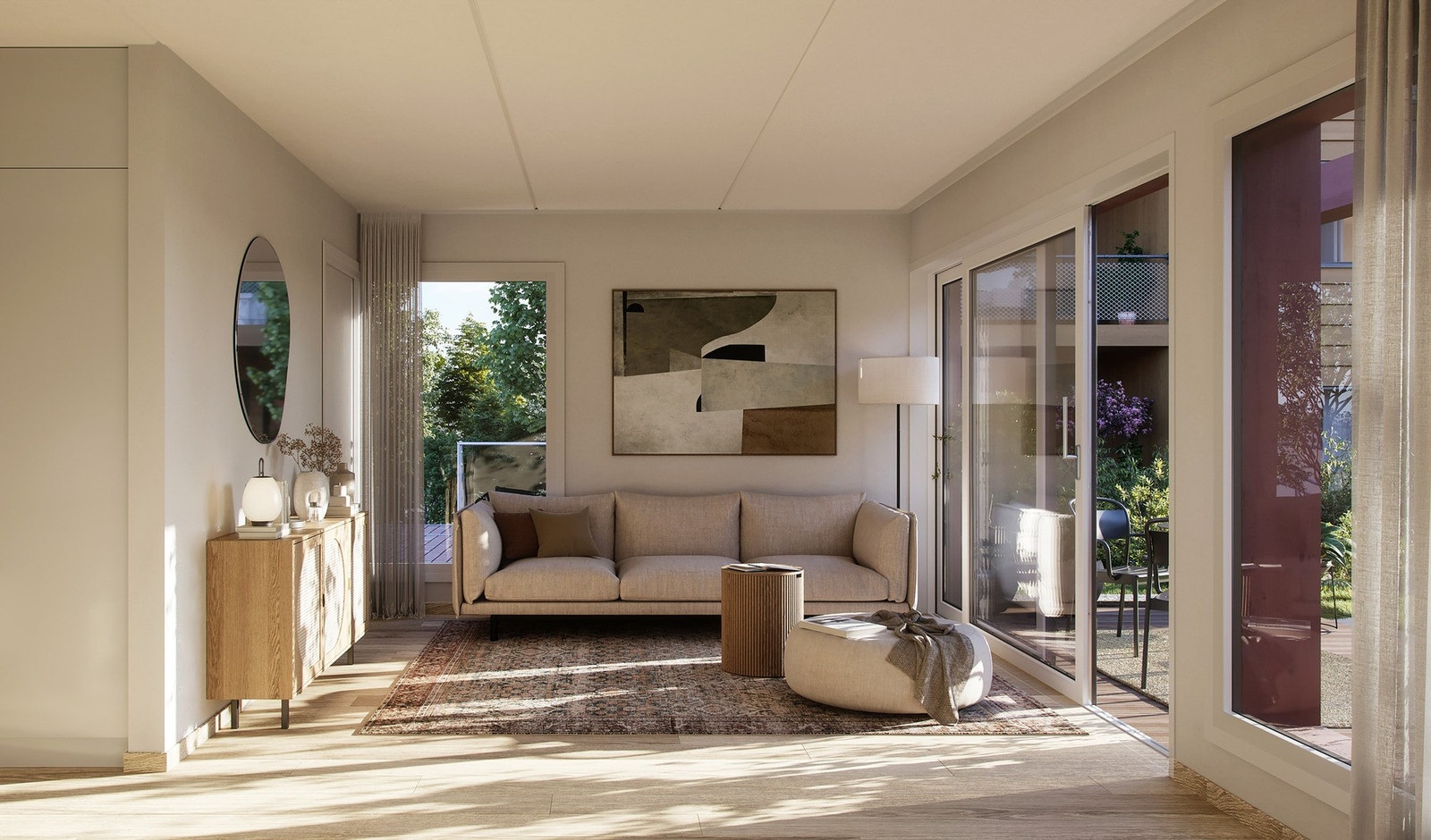 Nye, flotte leiligheter med store vindusflater, 1-stavs parkett og en generøs takhøyde på 2,55 m. Galleribilde