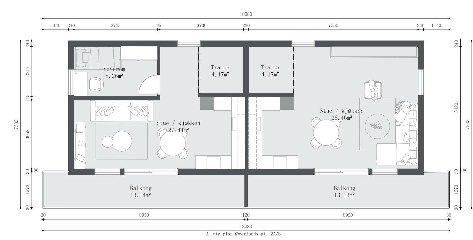 Plantegning 2.etasje. Galleribilde