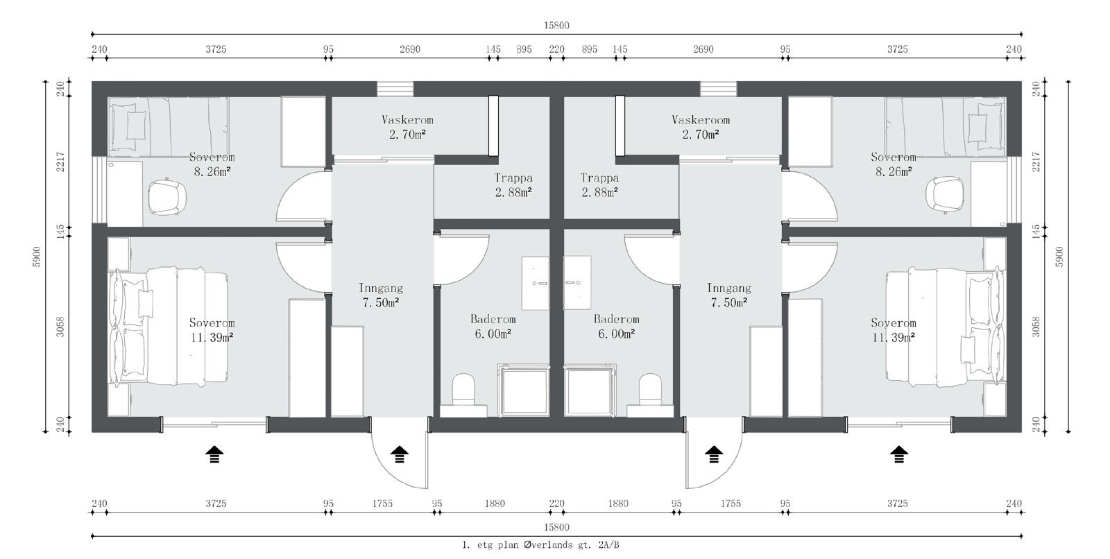Plantegninger 1.etasje. Galleribilde