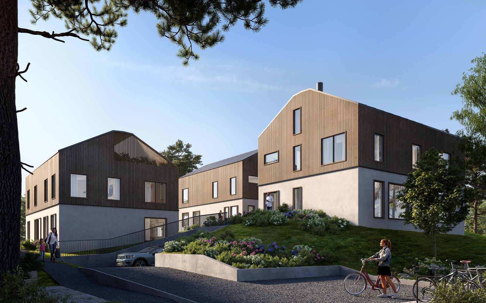 5 eneboliger på solrik utsiktstomt - Felles garasjekjeller - Husene er tilnærmet like og alle har samme innhold Galleribilde