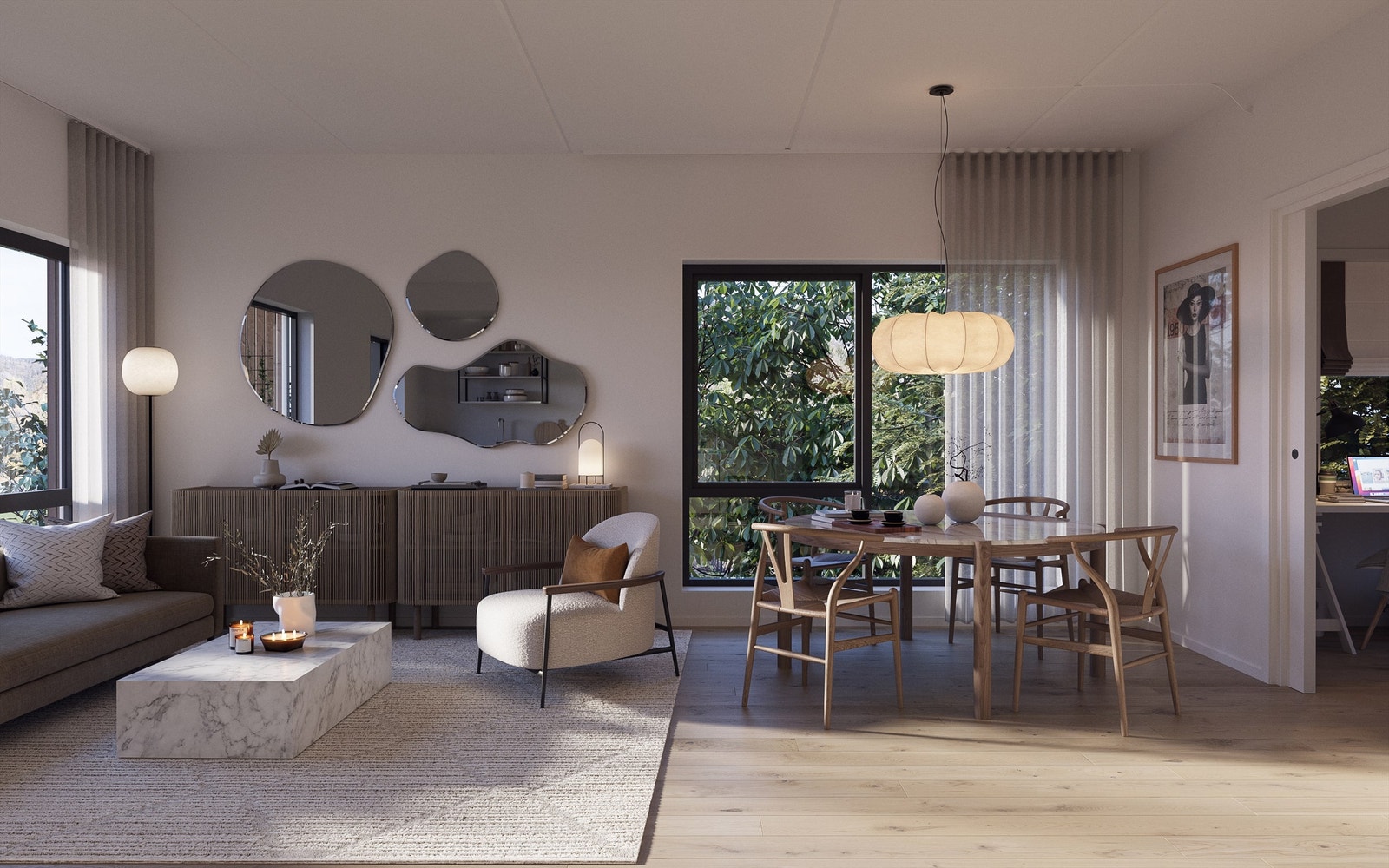 Å flytte inn i en nybygget bolig er som å få en ny start i livet. Her er det du og dine som skal forme boligen og gjøre den til deres. Illustrasjon av leilighet B1-02_204.jpg Galleribilde