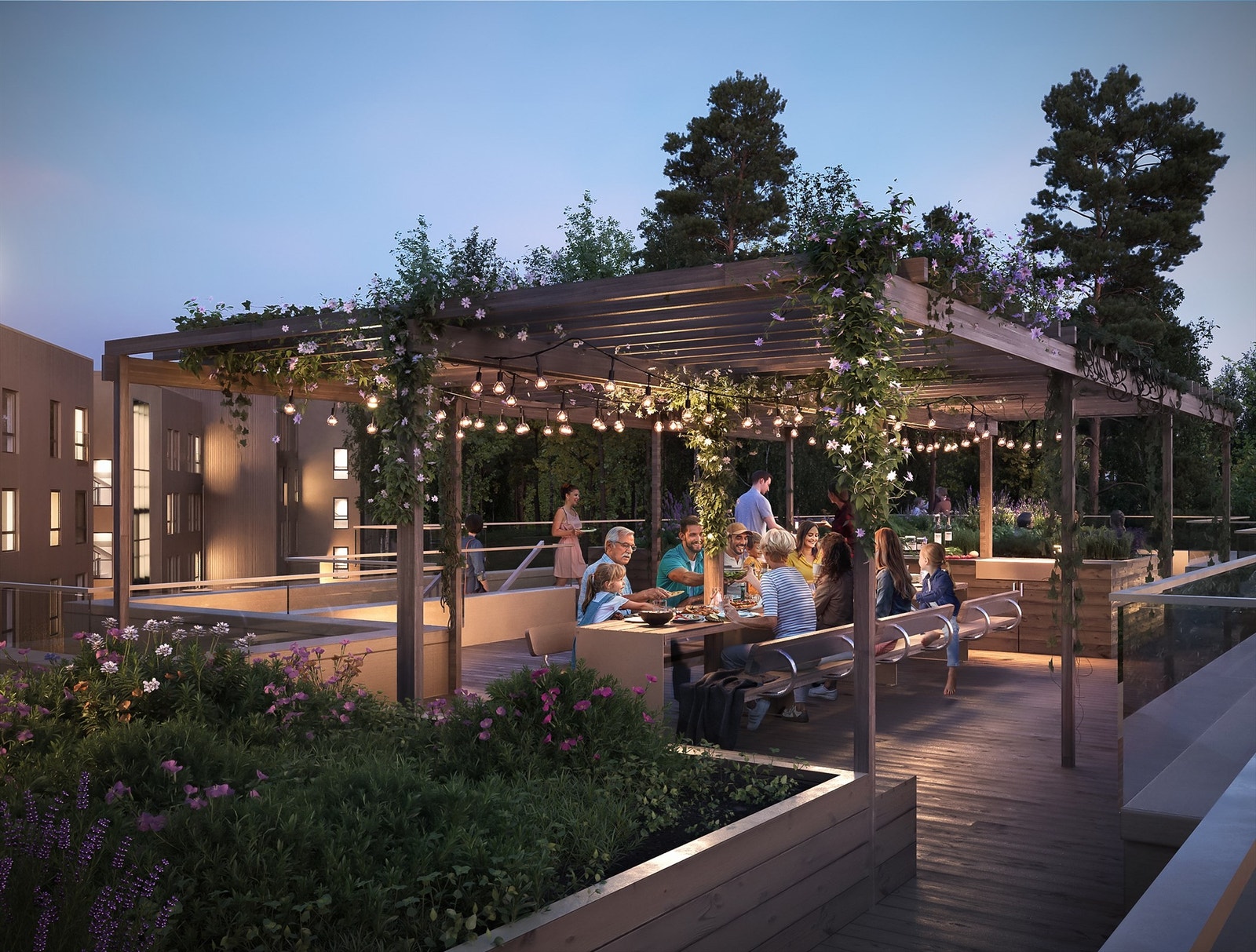 Felles takterrasse med utekjøkken - her kan du arrangere hyggelige lunsjer eller middager med gode venner eller naboer.jpg Galleribilde