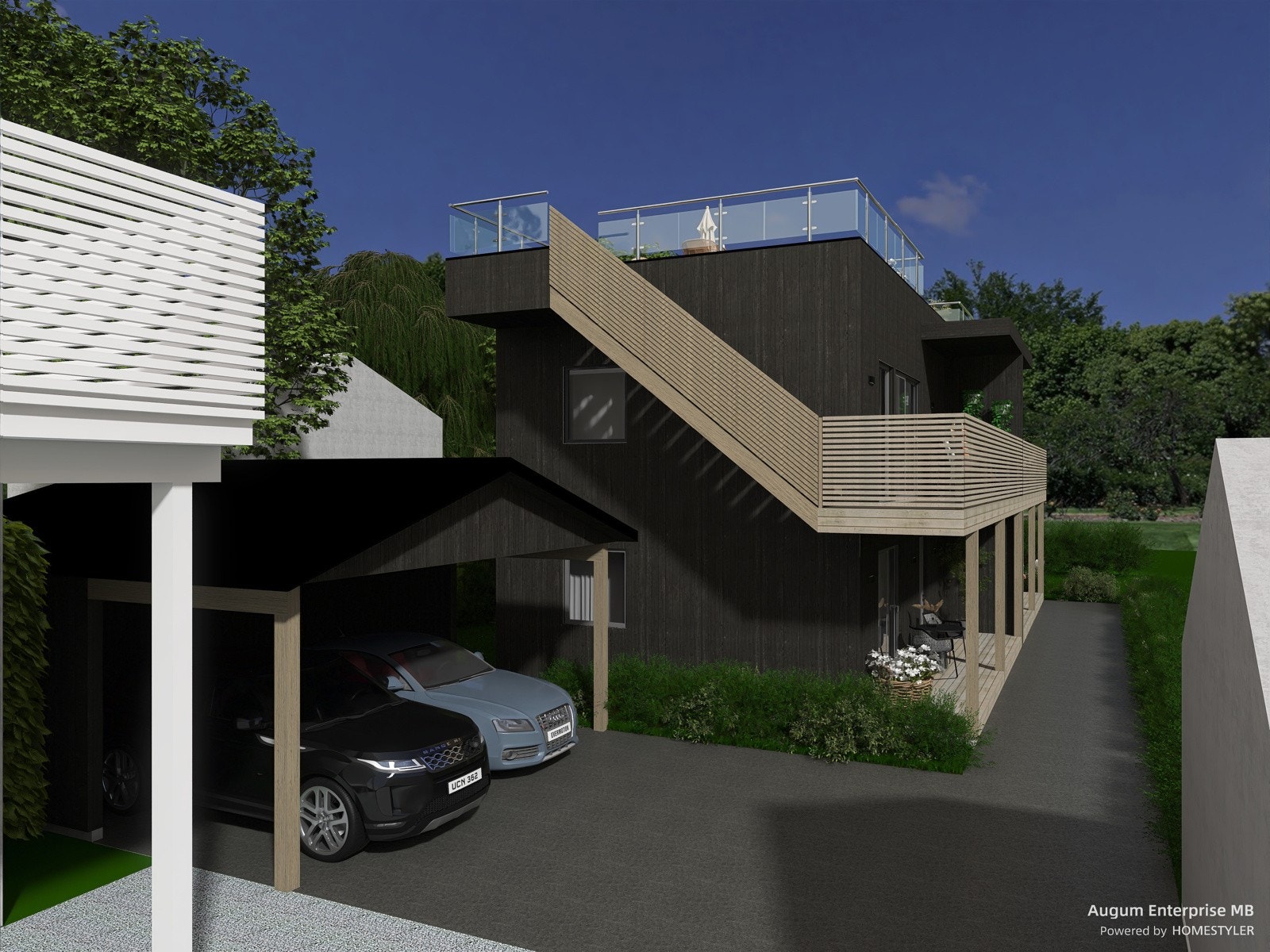 Egen parkering i carport og utvendig bod. Galleribilde