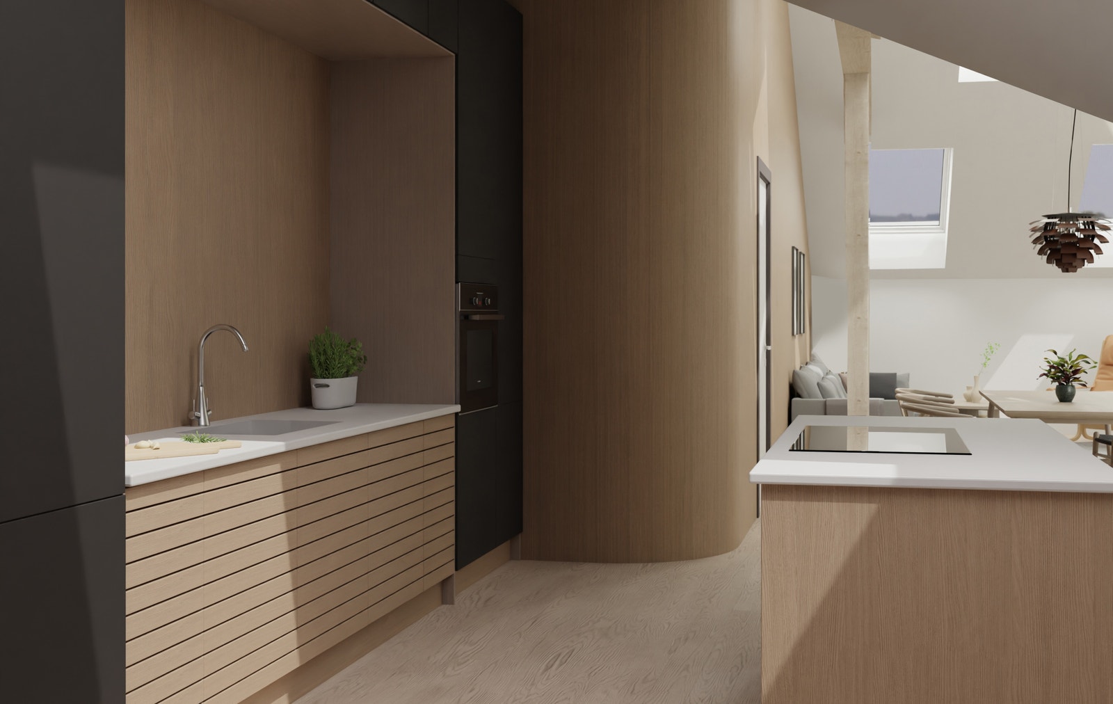 Kjøkkenøyen har plass til koketopp Galleribilde