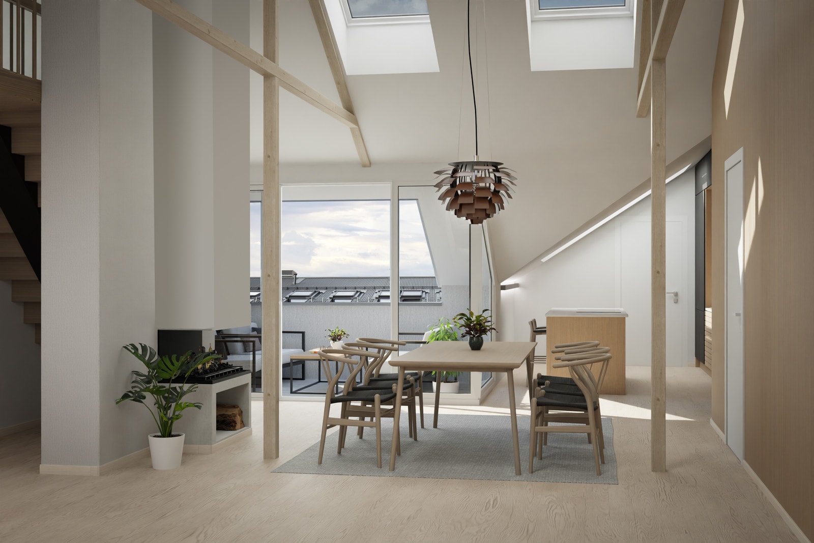 Stue/spisestue med utgang til terrasse Galleribilde