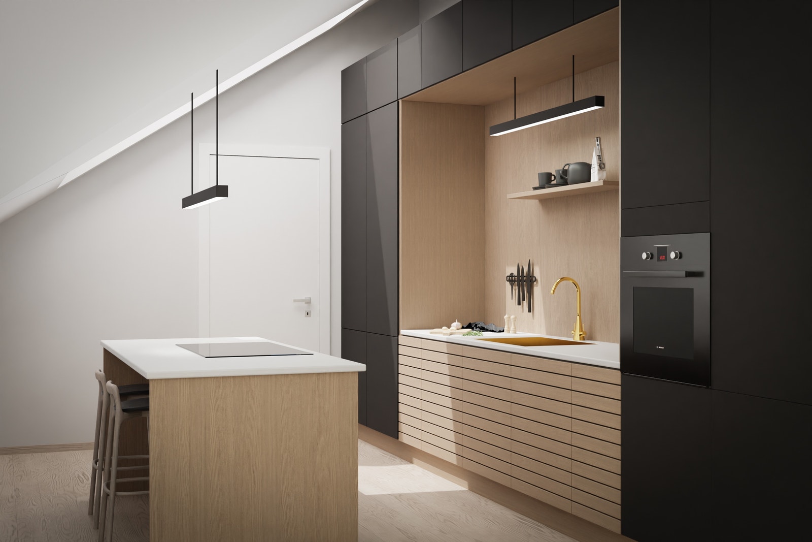 Kjøkken med øy Galleribilde