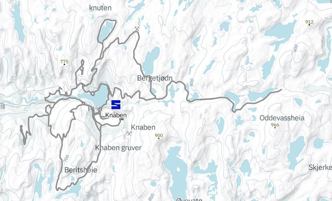 Løypekart vinter, bilde fra skisporet.no Galleribilde