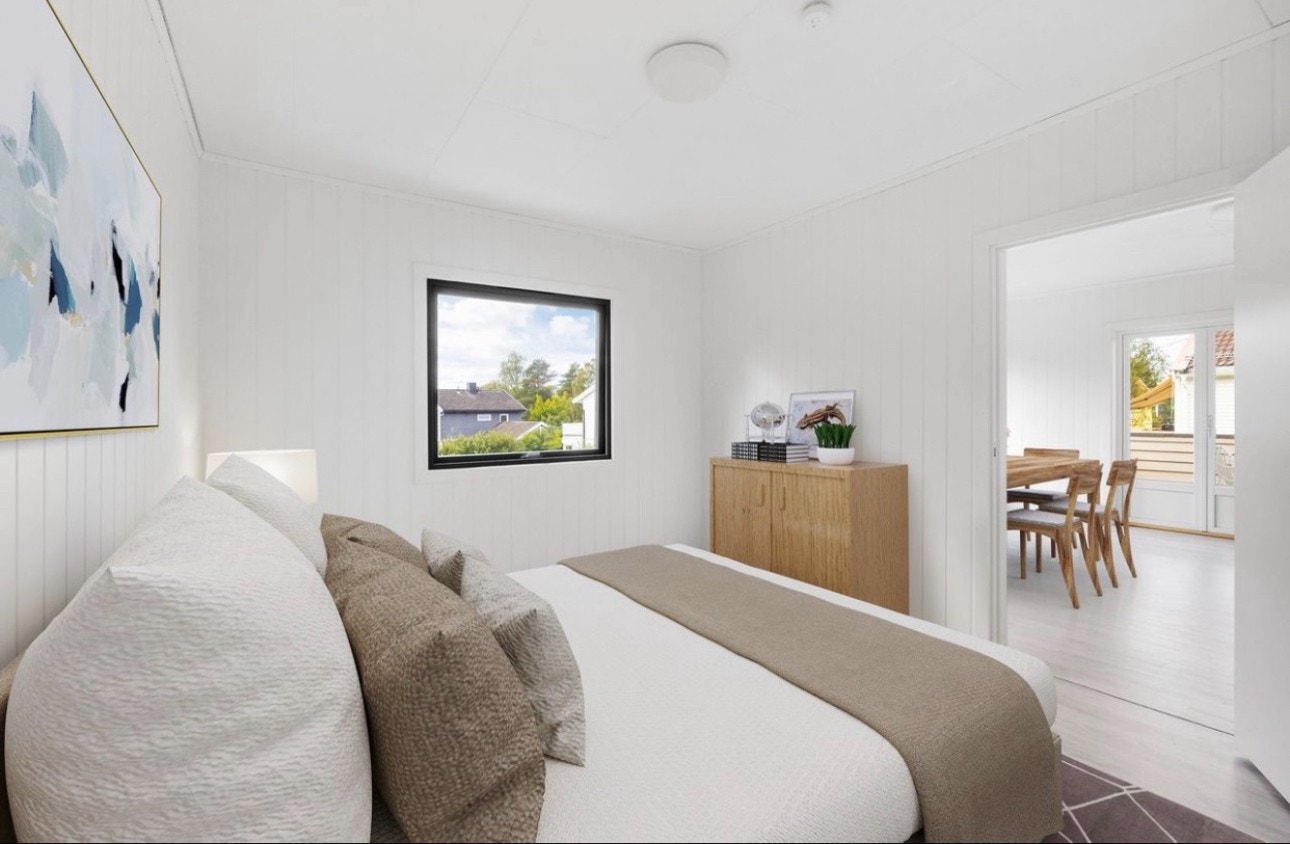 Soverom 1 følger med en svane seng. Galleribilde