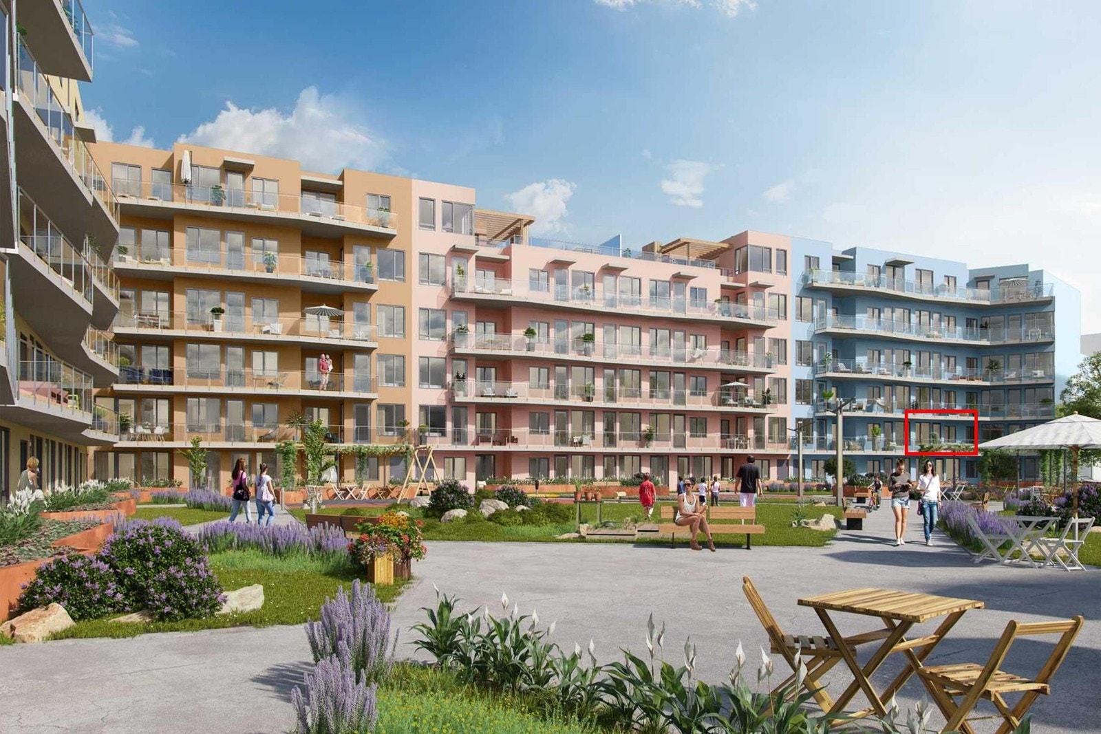 plassering av leilighet er markert med rødt Galleribilde