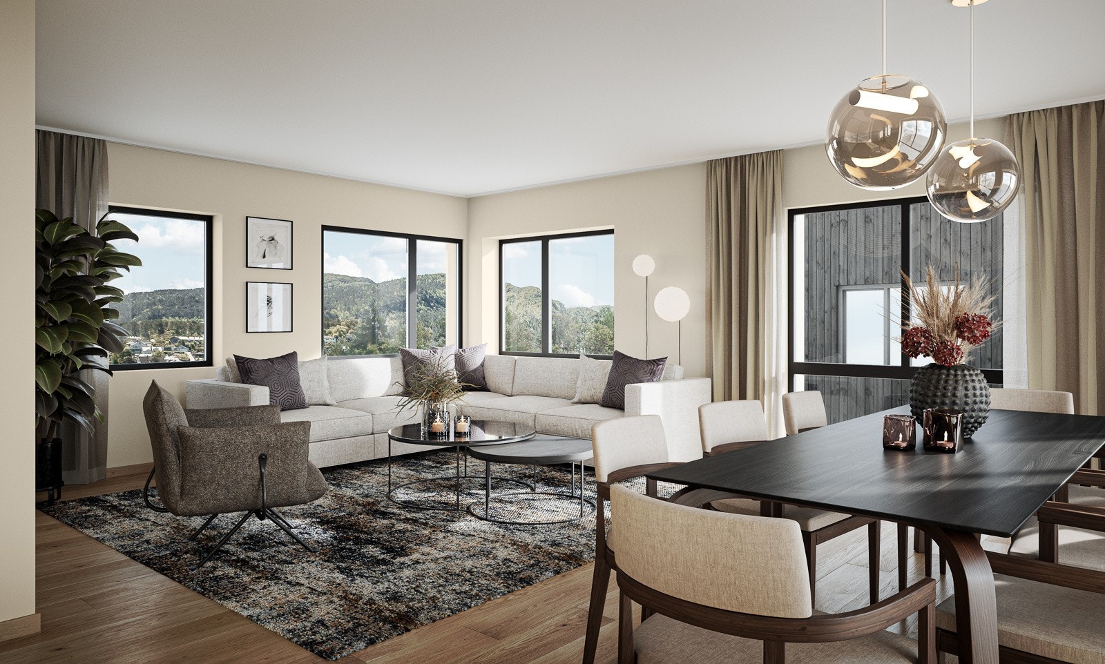 - Interiørpakke Elvesten, som er lun og kontrastfylt (mot pristillegg) - Galleribilde