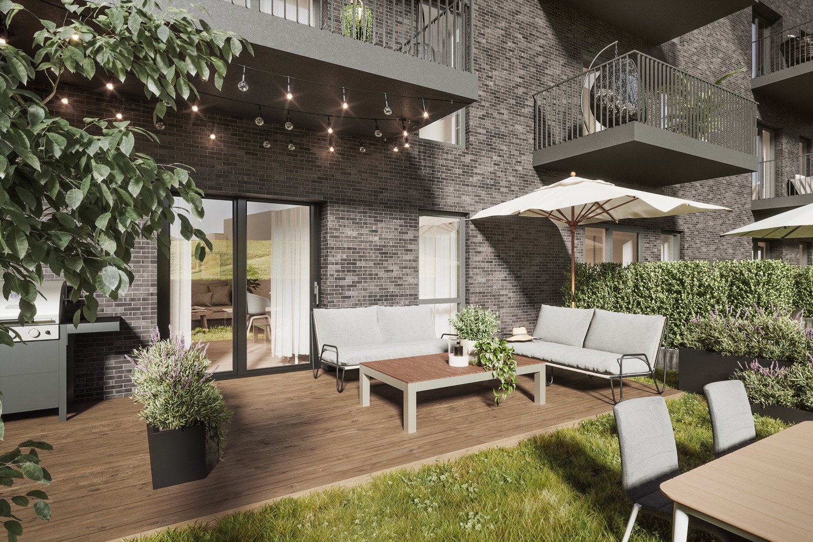 - Alle de flotte boligene blir levert med privat balkong eller markterrasse, forøvrig 2 felles takterrasser hvor du kan nyte sol og utsikt hele dagen - Galleribilde