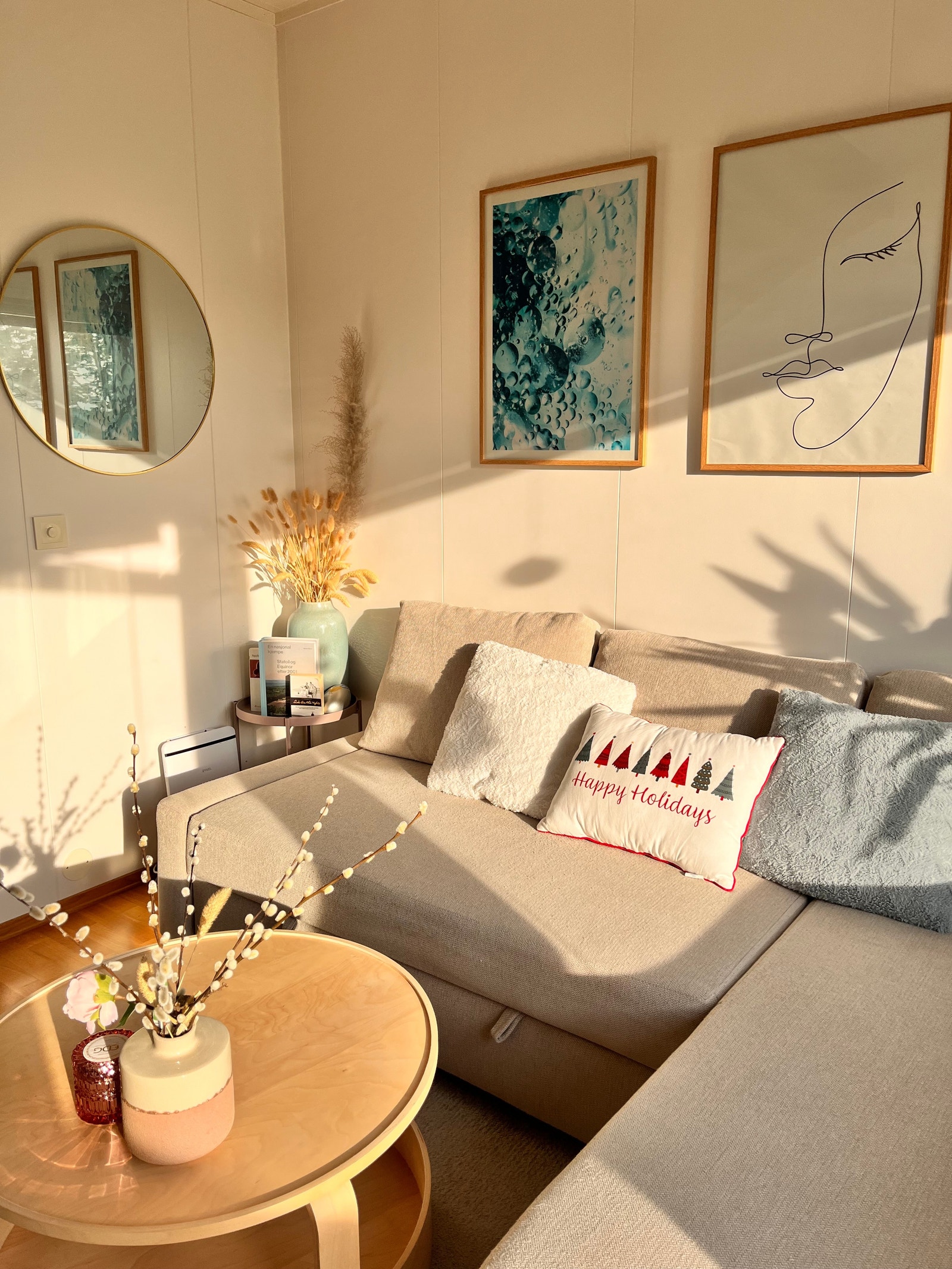 Sunlight in the afternoon. Big sofa bed. Galleribilde