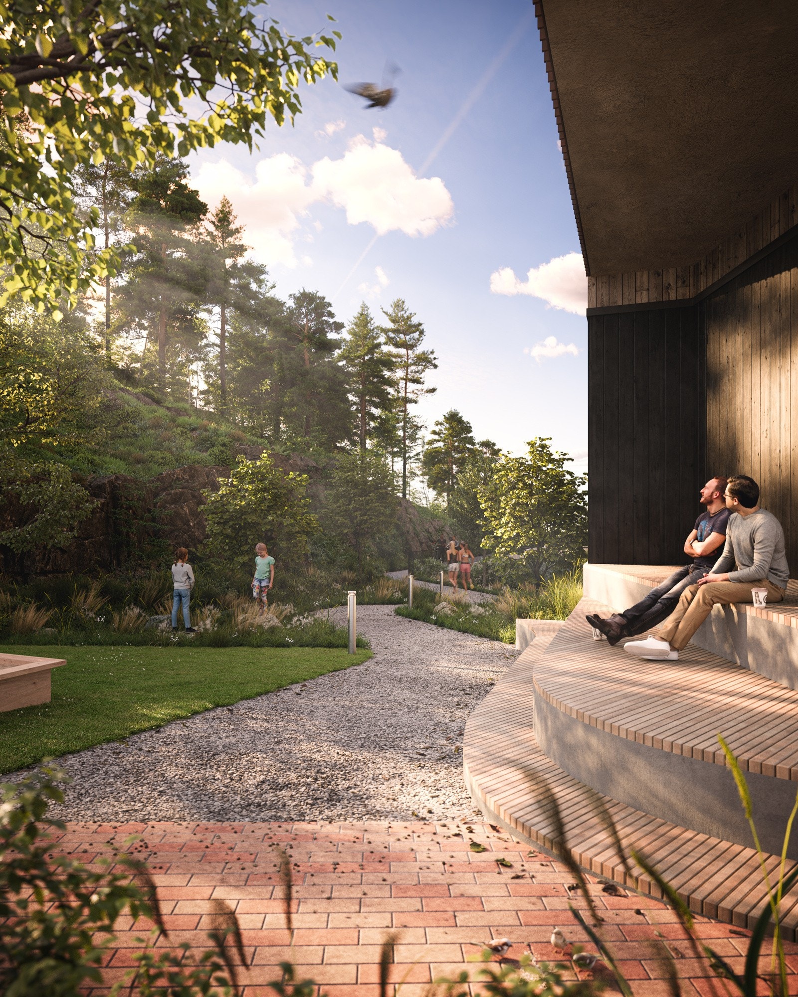 - Den grønne snarveien blir en naturskjønn sti som kan brukes av både beboere og naboer - Galleribilde