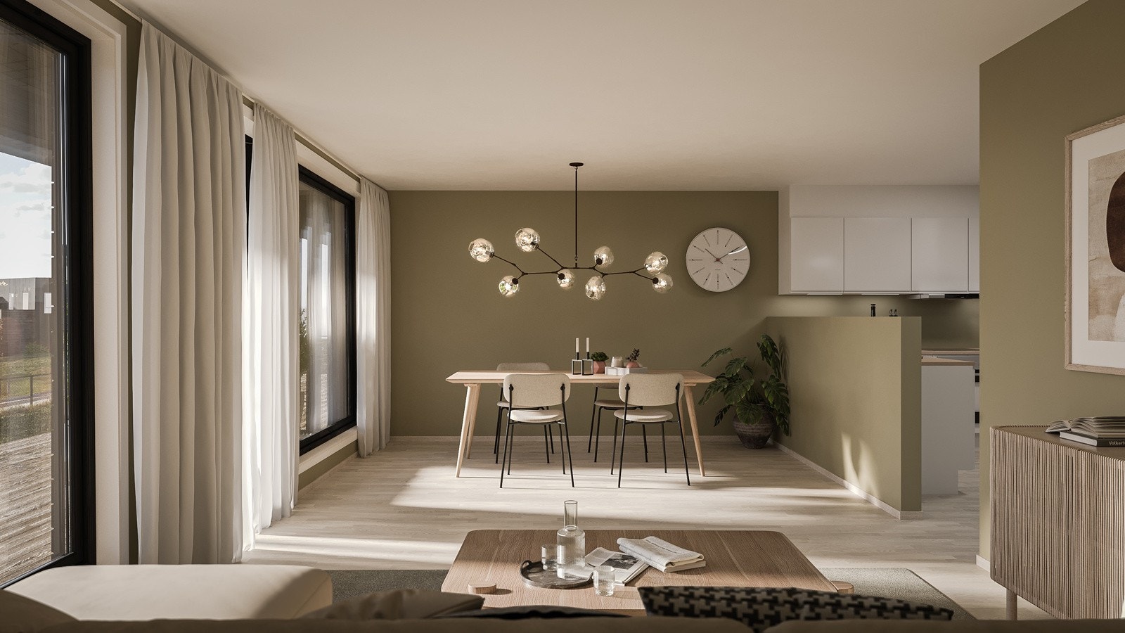 Innvendig illustrasjon stue. Avvik kan forekomme. Galleribilde