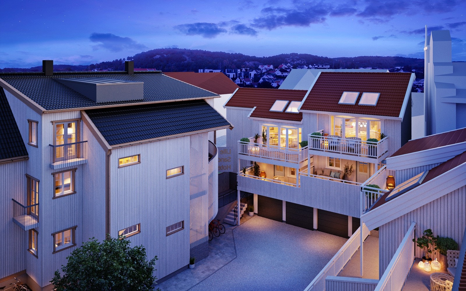 Illustrasjon på Town-House etter utbygging. Galleribilde