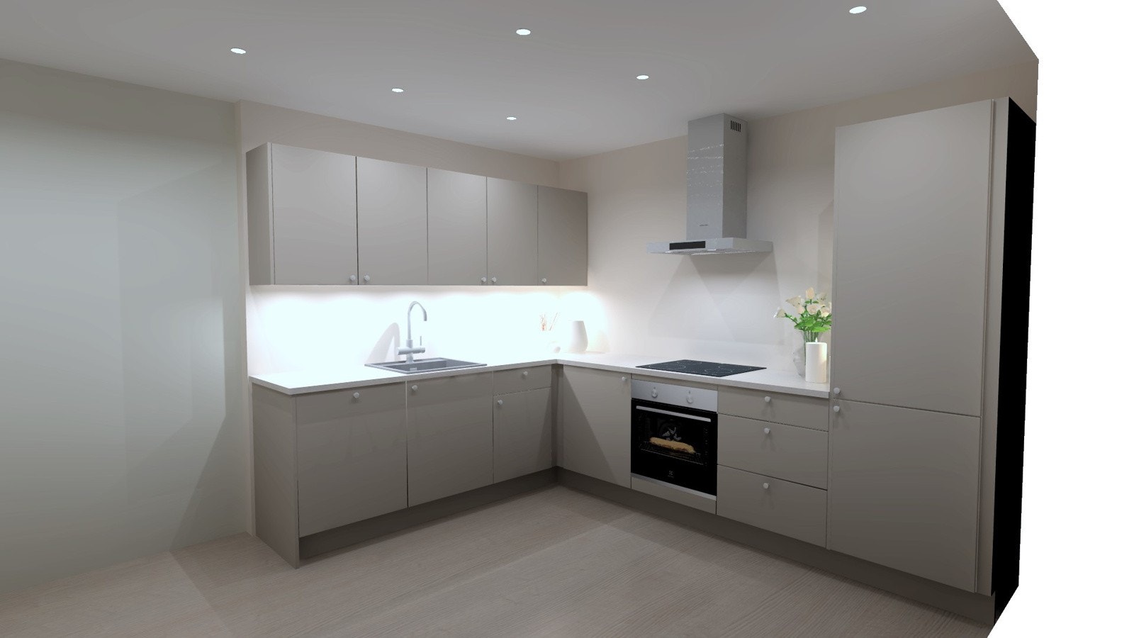 Illustrasjon kjøkken i Town-House C Galleribilde