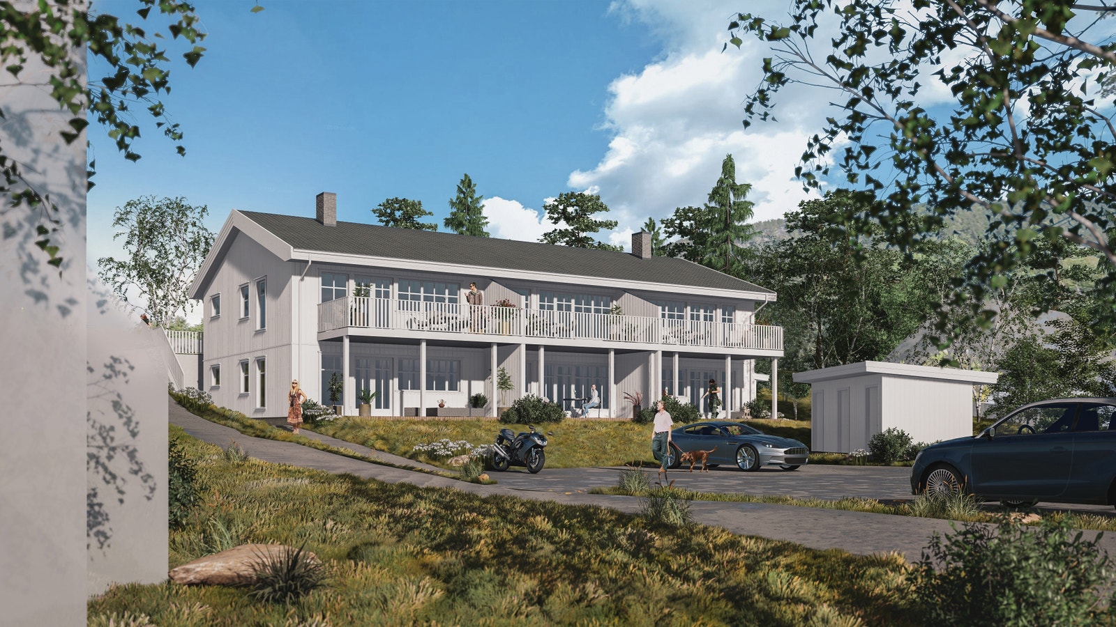 Fasade mot vest - gode solforhold Galleribilde