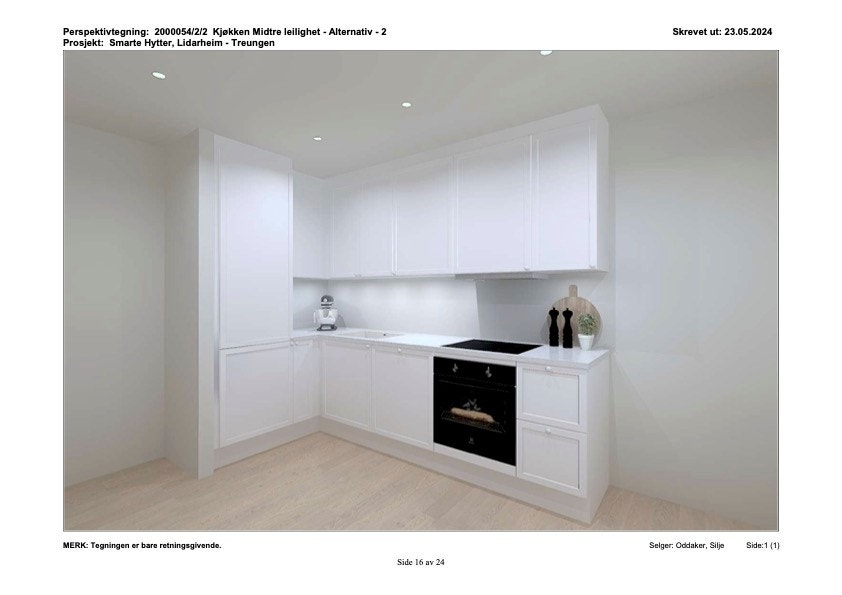 Illustrasjon kjøkken - leilighet m 2 soverom Galleribilde