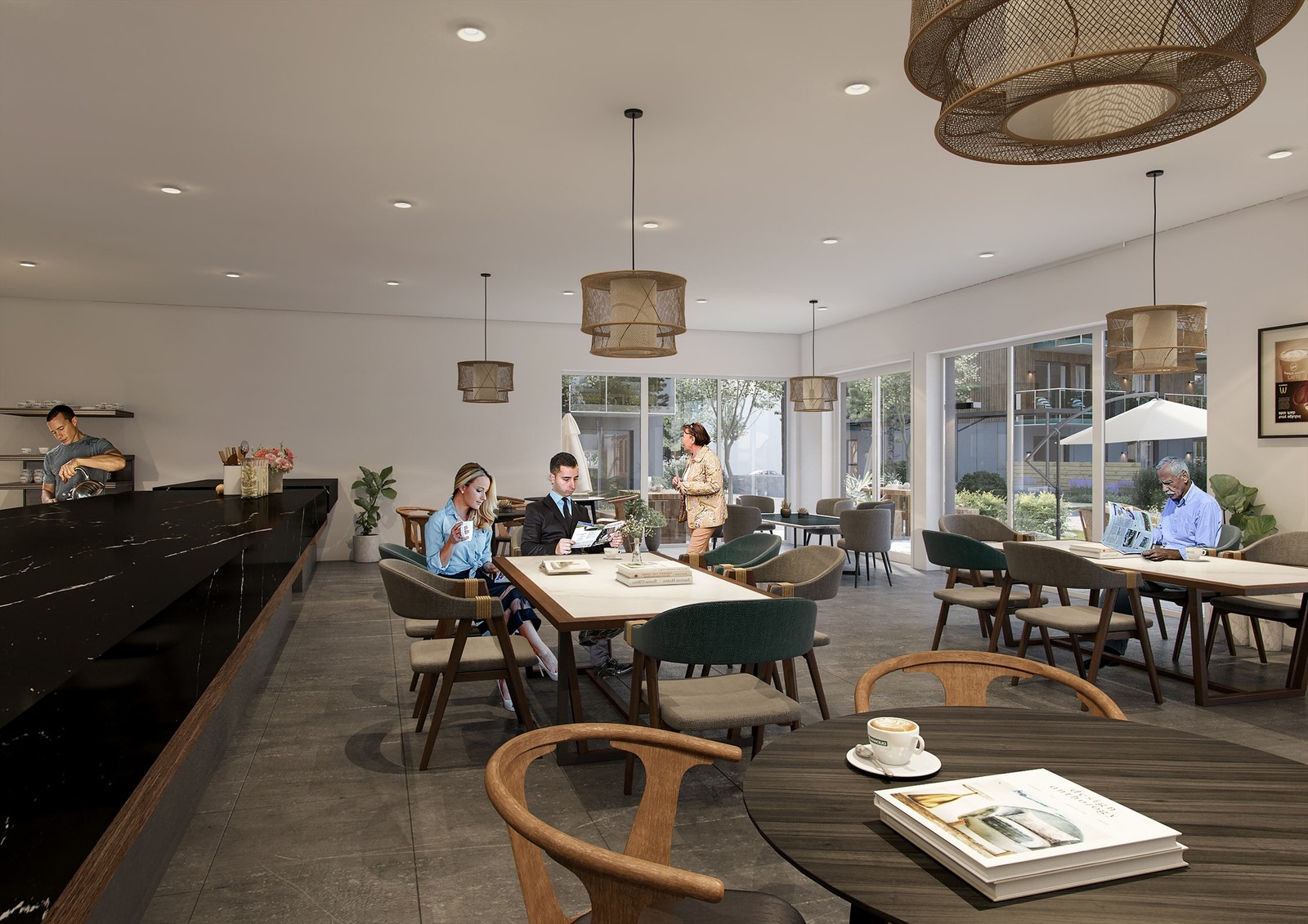 Illustrasjon. I byggetrinn 2 vil det bygges fellesrom for beboerne, med bl.a. overnattingsmulighet. Avvik kan forekomme. Galleribilde