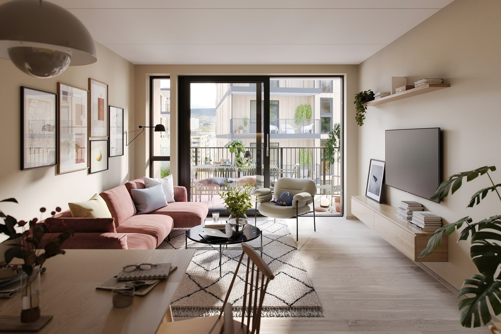 Man kan velge mellom flere ulike interiørkonsepter for å få de fargene og det uttrykket man selv ønsker i leiligheten. Illustrasjonsbilde, avvik kan forekomme. Galleribilde