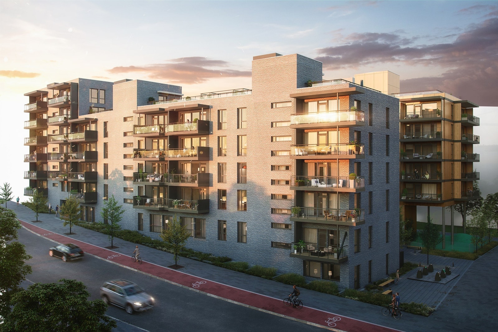 Leilighetene mot vest kan nyte særlig gode solforhold, samt flott utsikt over Oslo by. Illustrasjonsbilde, avvik kan forekomme. Galleribilde