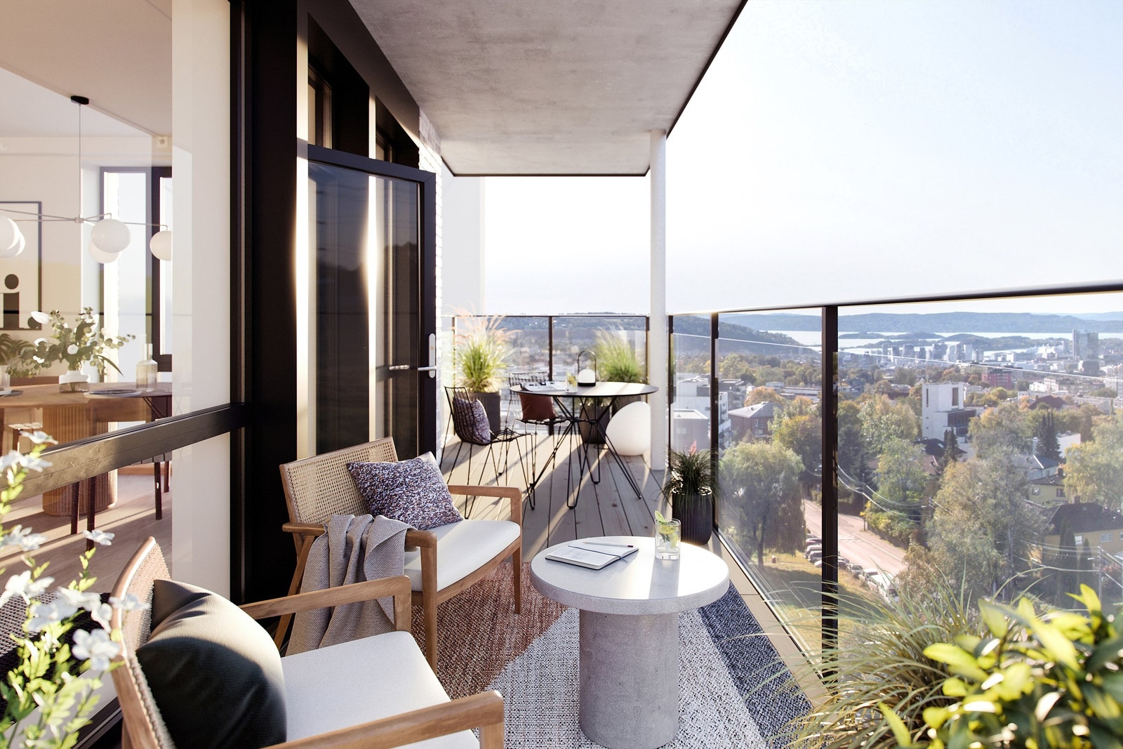 Leilighetene mot vest kan nyte særlig gode solforhold og flott utsikt over Oslo i retning fjorden. Illustrasjonsbilde, avvik kan forekomme. Galleribilde