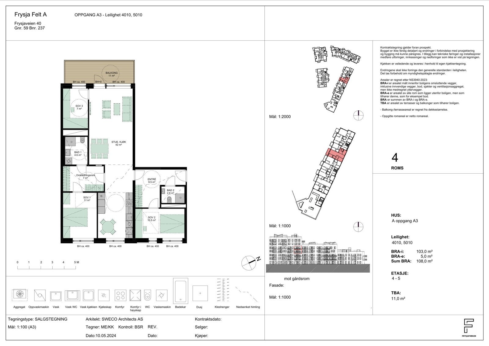 OPPGANG A3 - Leilighet 4010, 5010 Galleribilde