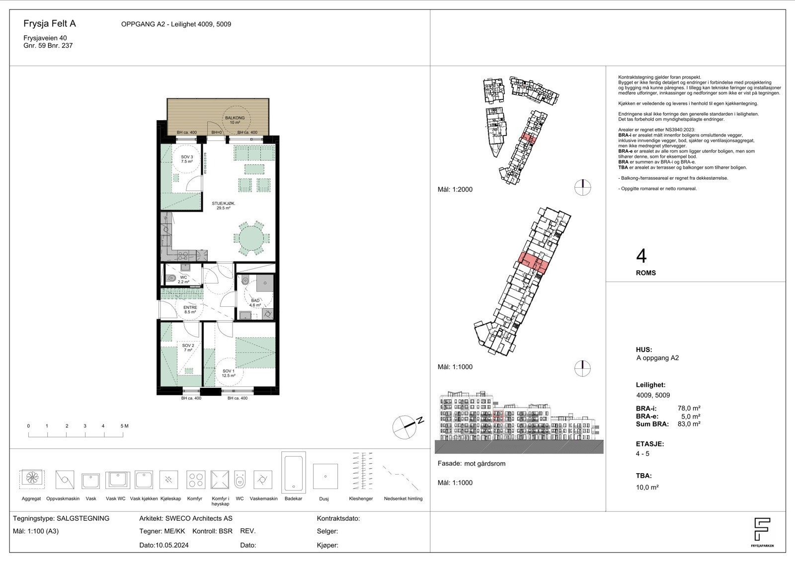 OPPGANG A2 - Leilighet 4009, 5009 Galleribilde