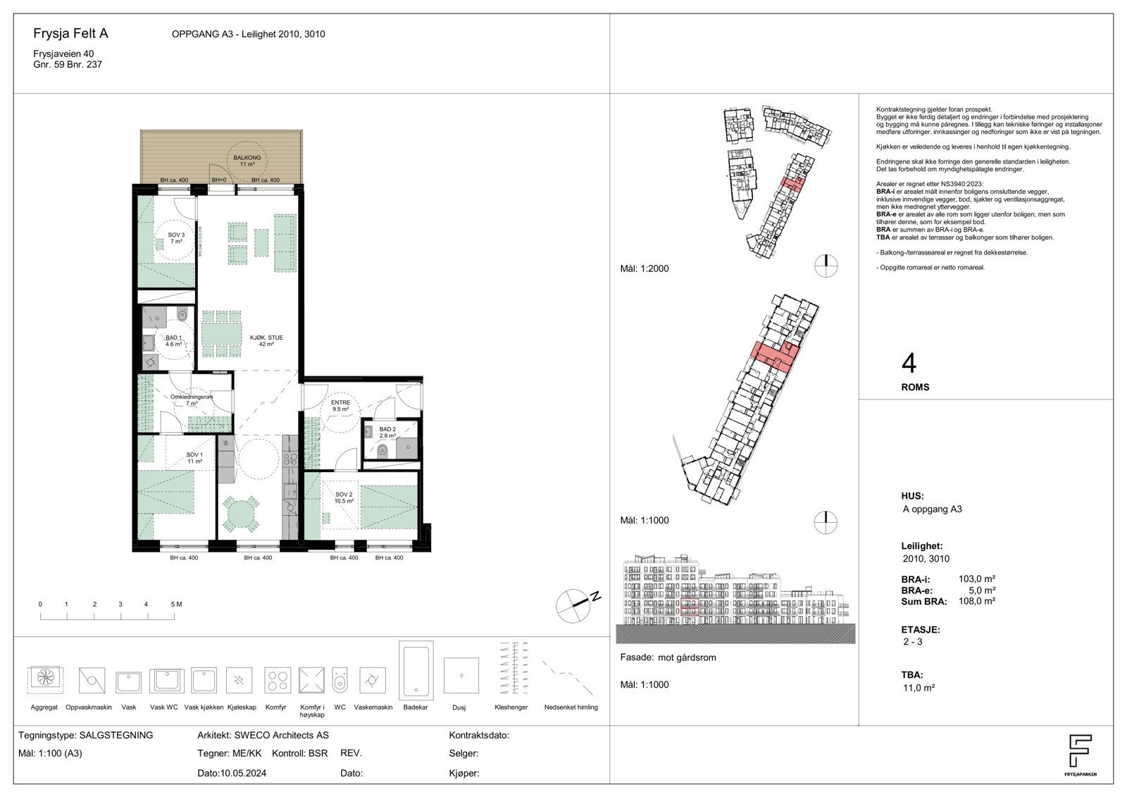 OPPGANG A3 - Leilighet 2010, 3010 Galleribilde