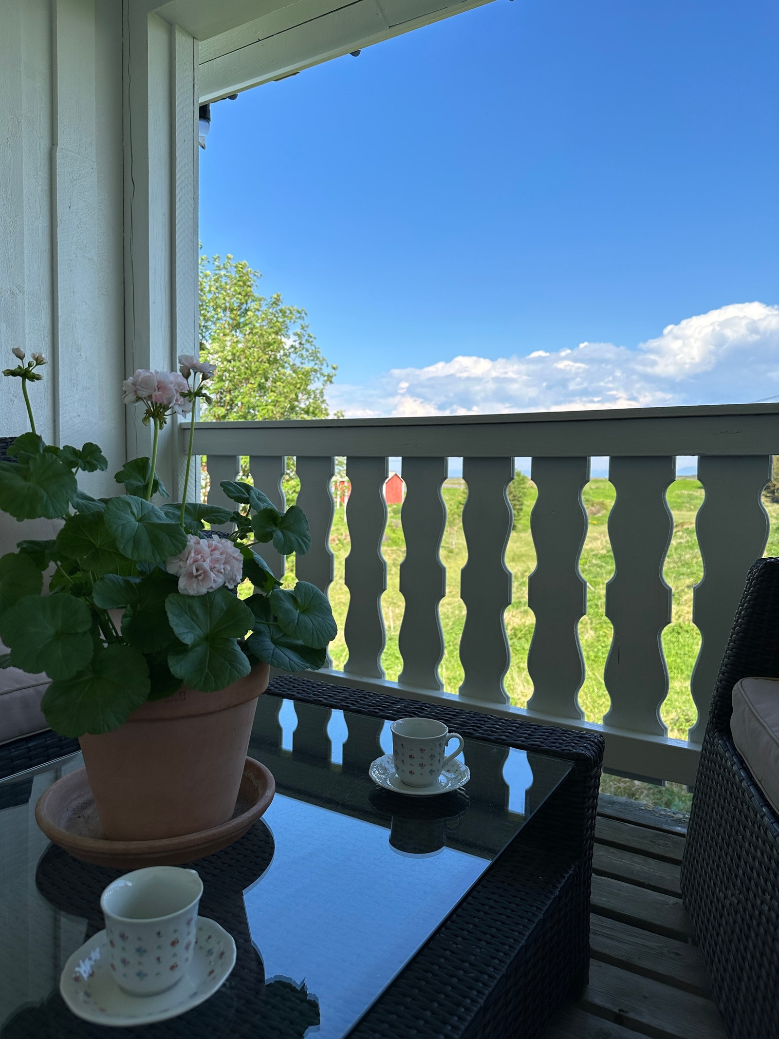 østvendt terrasse, perfekt til morgenkaffen. Er også en støpt platt på øst og sørsiden av boligen Galleribilde