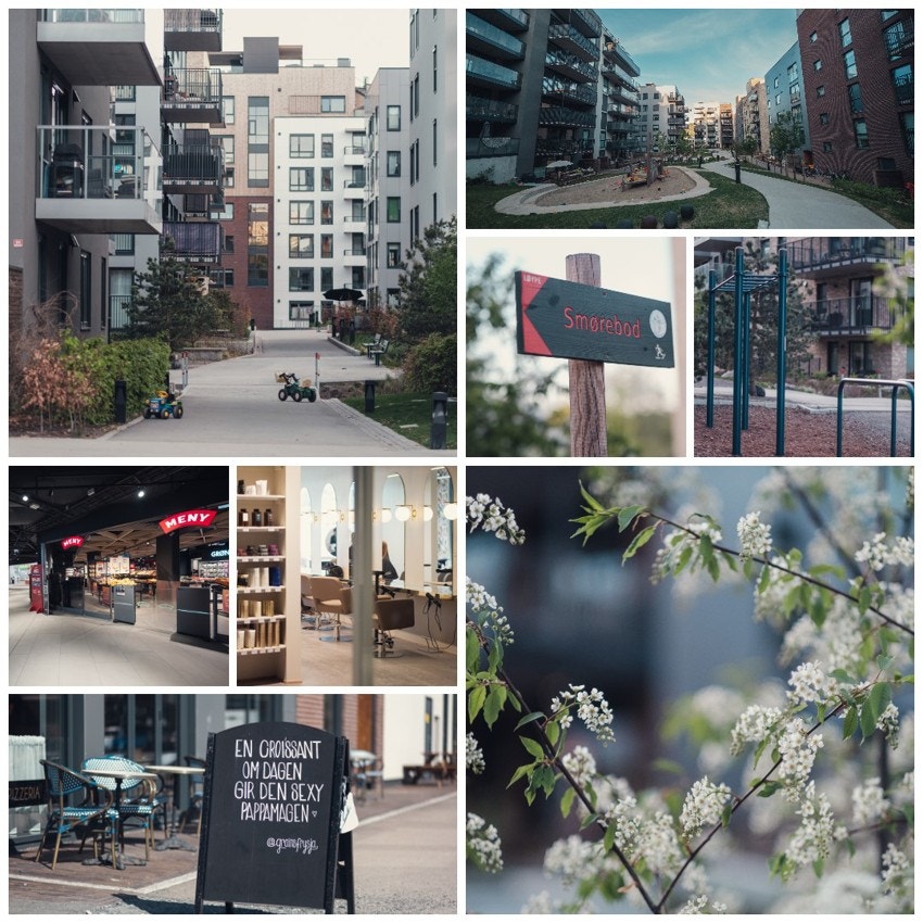 Bilder fra nærsenteret og naboprosjektene på Frysjaparken. Galleribilde