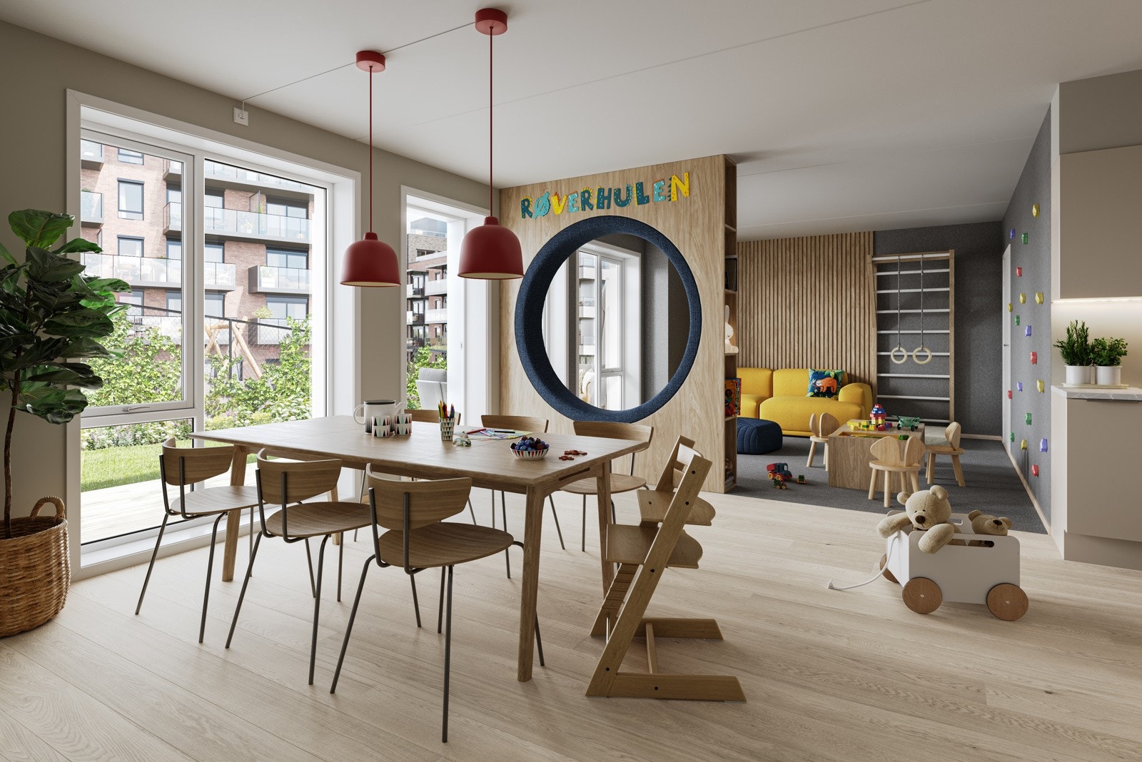 Fellesrommet blir godt egnet til bursdager, selskaper og andre sosiale arrangementer for beboerne i borettslaget. Rommet vil også være nyttig for borettslagets styre til for eksempel styremøter. Galleribilde