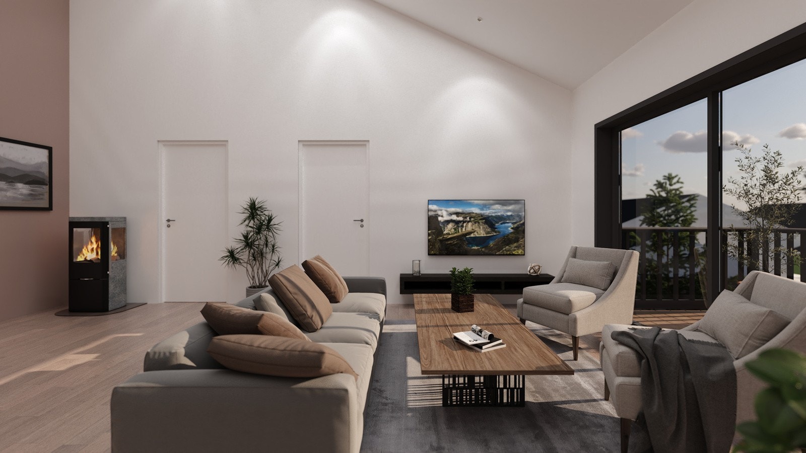 Leiligheten i 2. etasje vil få åpen himling i stue/kjøkkendel (Illustrasjonsbilde. Noen avvik vil forekomme) Galleribilde