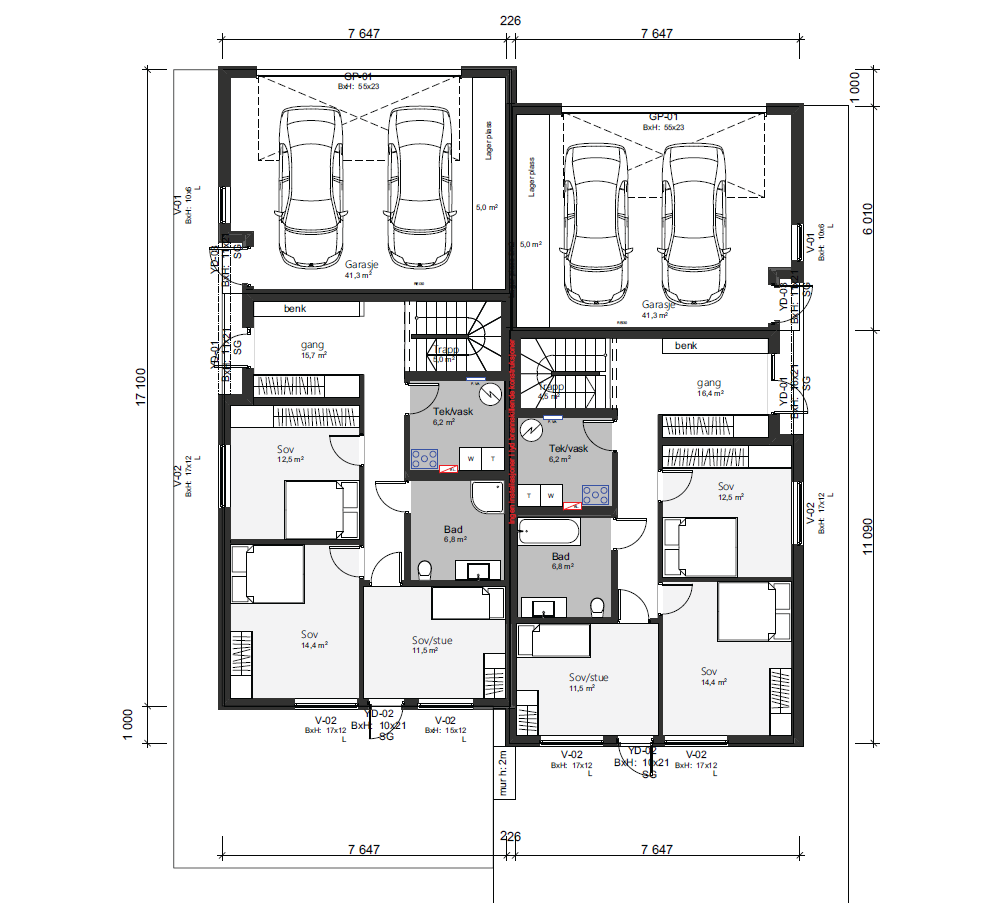 Plantegning 1.etg. Galleribilde
