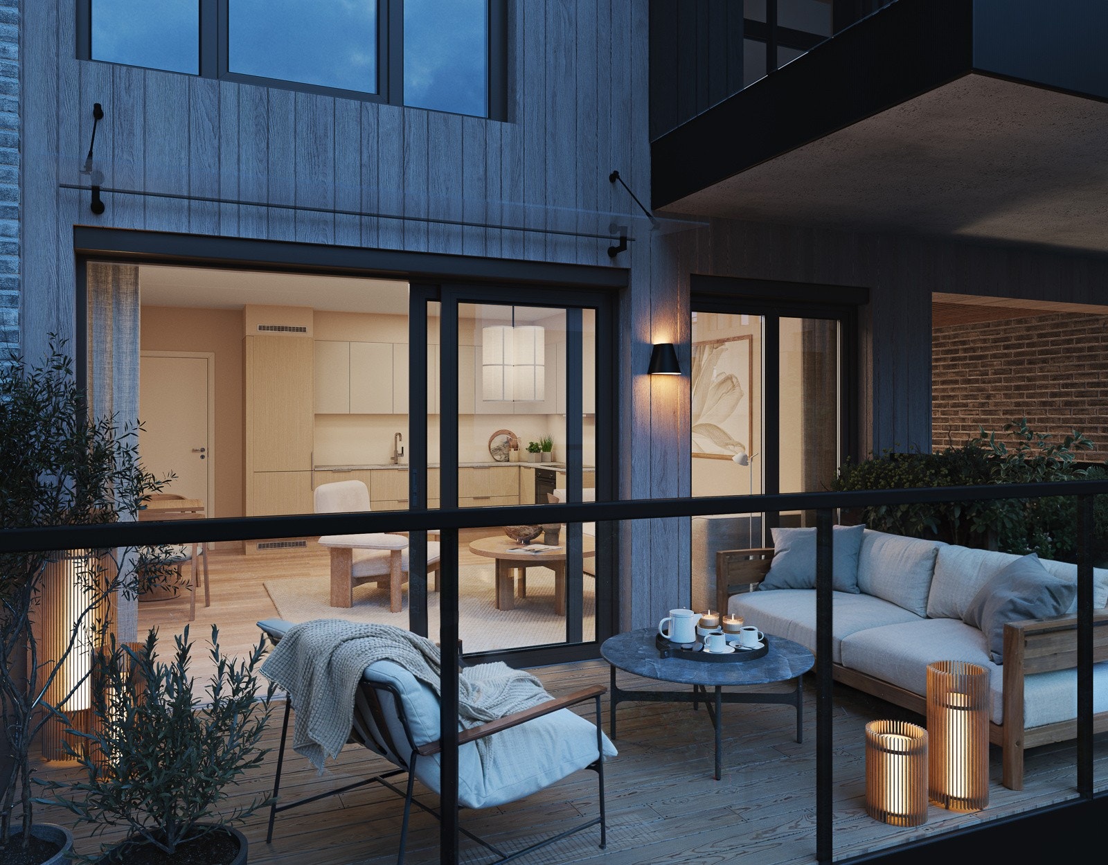 Alle leiligheter får private uteplasser Galleribilde