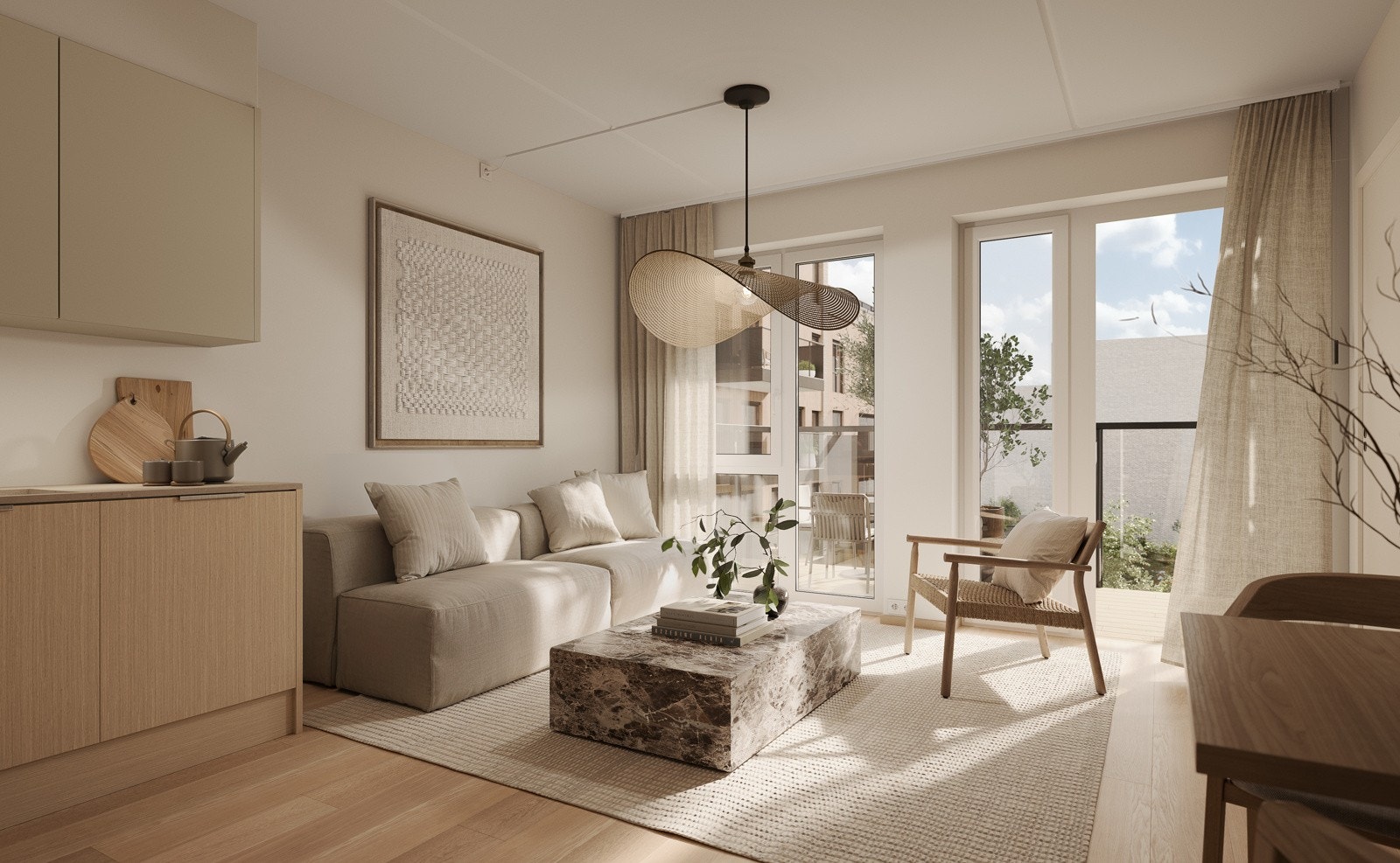 Store vindusflater som gir godt med lys Galleribilde