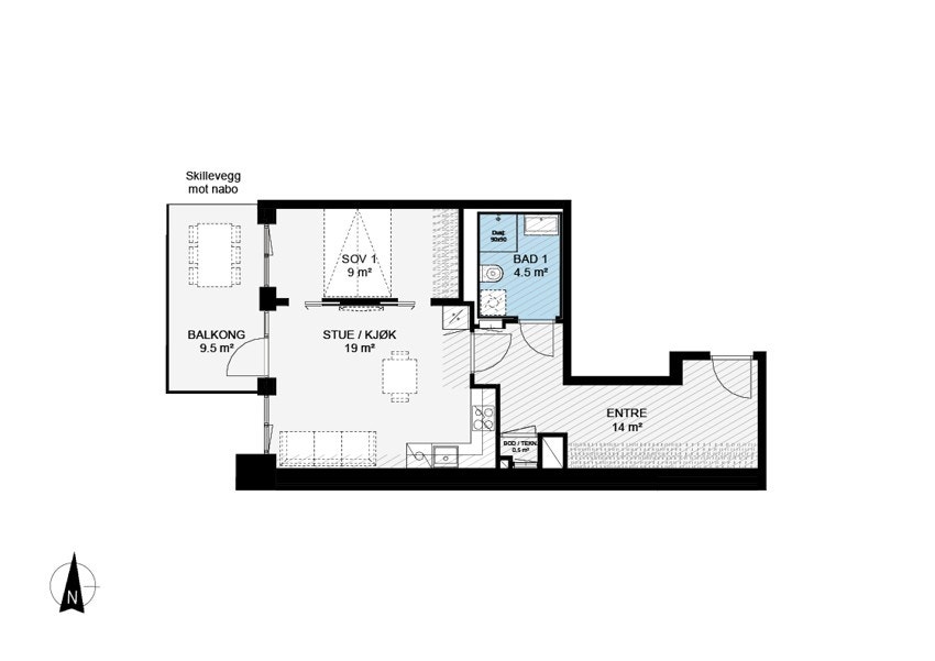 Plantegning leilighet 4006 Galleribilde