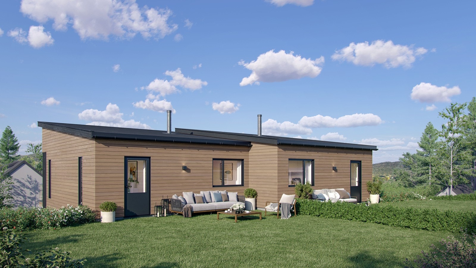 En moderne tomannsbolig beliggende i rolig, etablert og barnevennlig område. Galleribilde