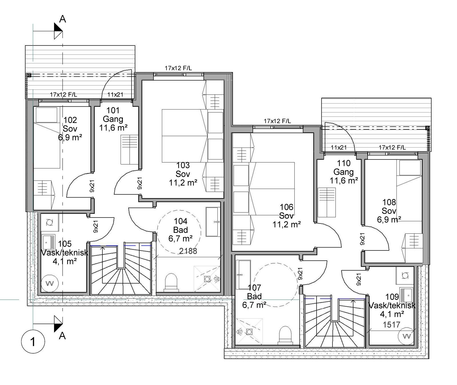 Plantegning u.etg. Galleribilde